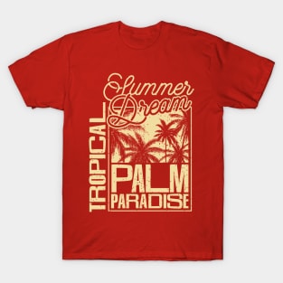 Tropical Palm paradise retro beach typography T-Shirt